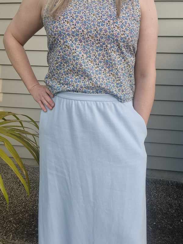 Molly Skirt - Blue light denim cotton