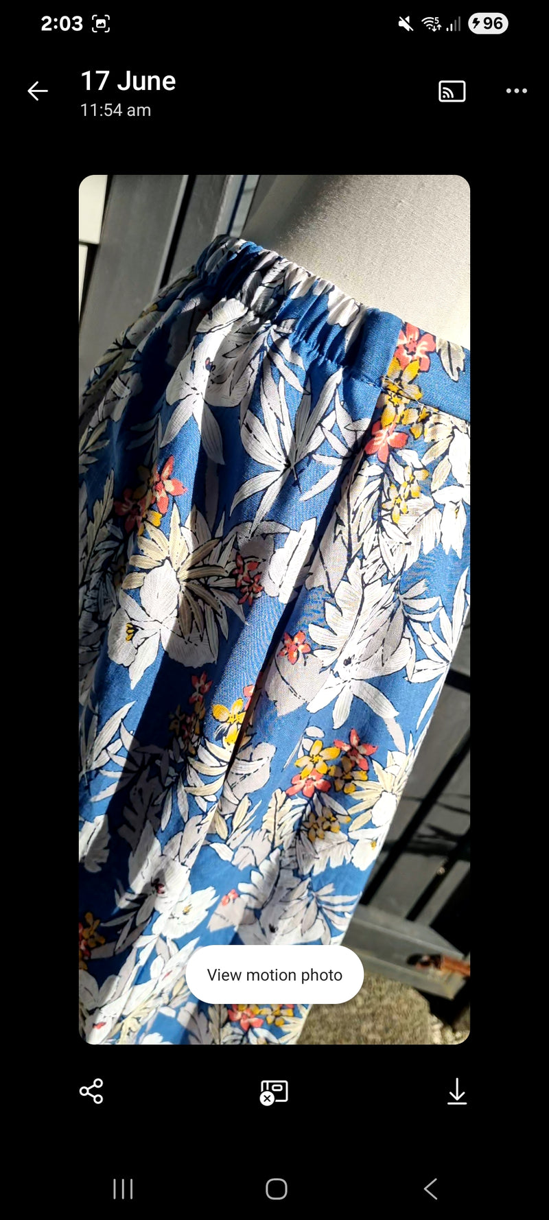 Molly Skirt - Blue Floral Linen