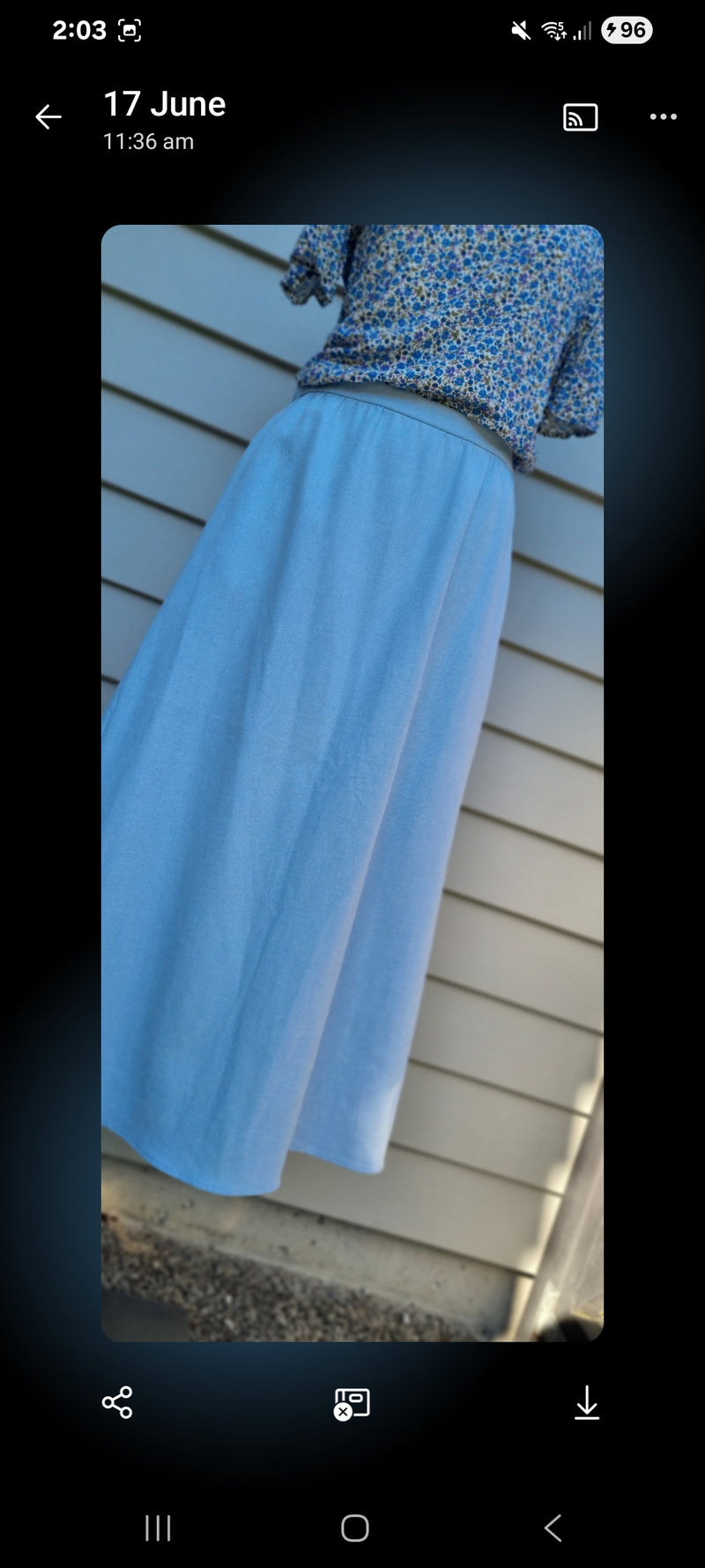 Molly Skirt - Blue light denim cotton