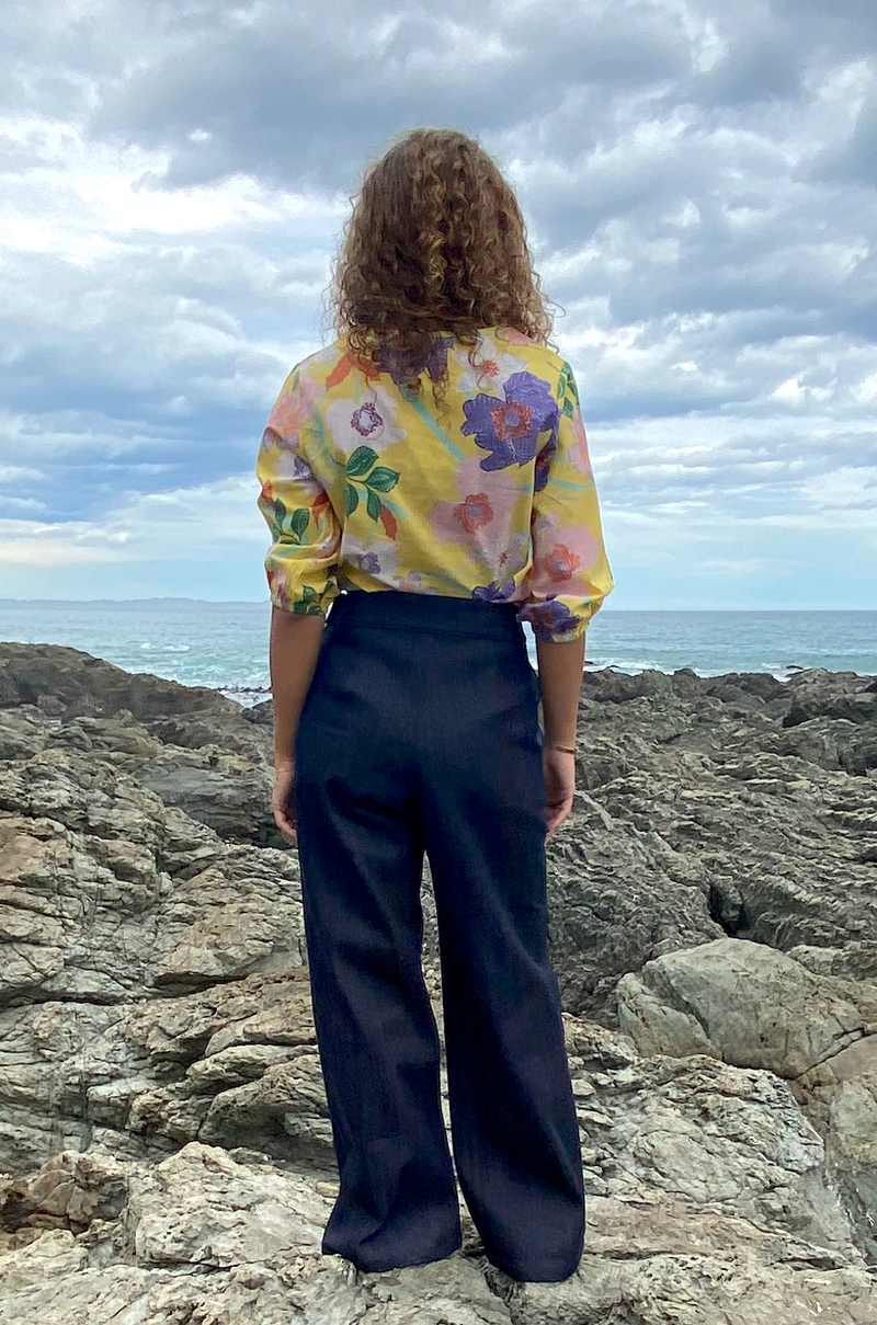 Helena Top - Yellow Linen